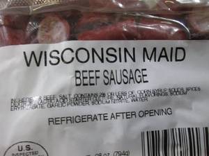lot 255 image: (B-3) Wisconsin Maid Beef Sausage B...