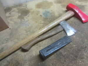 lot 67 image: Maul, Wedge, Hatchet