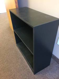 lot 14 image: 2 Shelf Black Bookcase