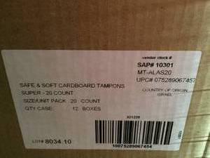 lot 41 image: 1 Case NEW IN BOX Safe & Soft Tampons Biodegradable Applicator Super New and Improved Grip 20 Boxes Per Case With 20 Tampons Per Box  400 Tampons