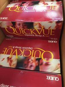 lot 55 image: WOW MSRP $1000 - Partial Case (10Boxes) Quidel Quickvue Dipstick Strep A Test (50 Tests Per Box)