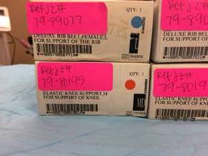 lot 58 image: Lot Of 4 NEW IN BOX Physical Therapy Miscellaneous Body Supports For Knee & Rib Area