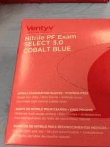 lot 77 image: WOW Hospital Grade&nbspVENTYV Select 3.0 (Walrus), Nitrile Exam Gloves, Cobalt Blue, MEDIUM 300Box. Polymer Coated 1.96mils (0.05mm) thickness, textured fingertips, rolled cuffs, chemo tested. Powder- free. Not made with natural rubber latex.