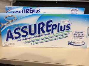 lot 54 image: 4 Boxes NEW Assure Plus Self-Sealing Sterilization Pouch 5 12 x 13 (140mm x 330mm) 83045 200Box 