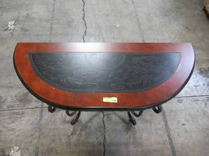 lot 111 image: Rosemont 48 in. CherryBlack Standard Half Moon Metal Console Table RM200S