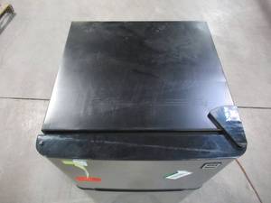 lot 130 image: RCA 4.5 Cu Ft Two Door Mini Fridge with Freezer RFR459 Stainless Steel RFR459