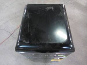 lot 203 image: Galanz 3.1 cu. ft. Retro Mini Fridge with Dual Door True Freezer in Black GLR31TBKER