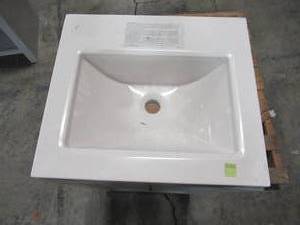 lot 209 image: Glacier Bay 18-12 in. W Bath Vanity in Dove Gray with Cultured Marble Vanity Top in White with White Sink PPAVLDVR18