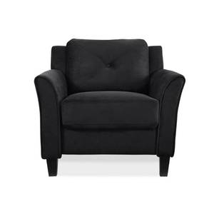 lot 304 image: Lifestyle Solutions Harvard Microfiber Chair with Curved Arm in Black, CCHRFKS1M26BKVA
