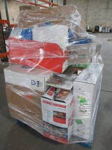 lot 317 image: WHOLESALE MIXED PALLET OF MISCELLANEOUS HVAC FILTERS, WASHING MACHINE PANS, GRILL, BUILDING MATERIALS AND MORE