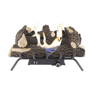 lot 330 image: Pleasant Hearth Wildwood 24 in. Vent-Free Dual Fuel Gas Fireplace Logs, VFL2-WW24DT.