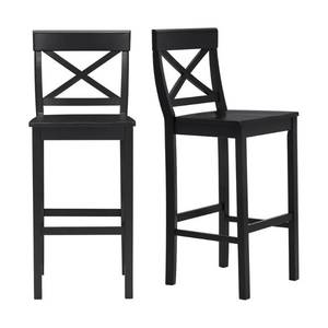 lot 331 image: Stylewell Cedarville Black Wood Bar Stool with Cross Back (Set of 2) (19.42 in. W x 44.15 in. H), DC2005BAR-B - Slight Scratches