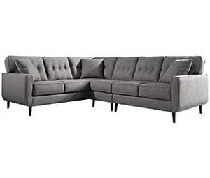 lot 2 image: BRAND NEW - Ashley Furniture Zardoni 3-Piece Sectional Sofa in Charcoal Gray, APK-11402-R3. In Immaculate Condition