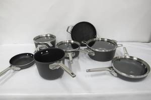 lot 79 image: Calphalon Premier Hard-Anodized Nonstick 11-Piece Set