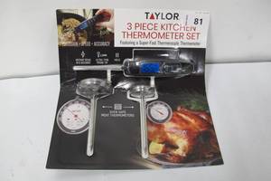 lot 81 image: Taylor 3-piece Thermometer Set