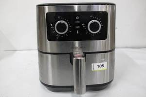 lot 105 image: Insignia - 5-qt. Analog Air Fryer - Stainless Steel