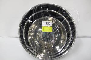 lot 130 image: 3pc Stainless Steel Non-Slip Mixing Bowls
