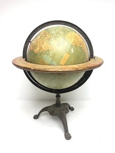lot 15 image: Antique 1890s Era 12 Terrestrial Globe wCast Iron Base