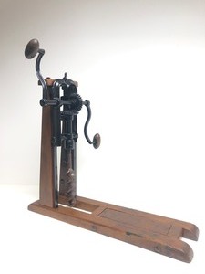 lot 61 image: Nice Restored Antique Beam-Boring Drill Machine