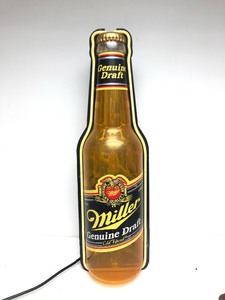 lot 75 image: Large MILLER MGD Neon Bottle Beer Sign