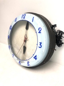 lot 104 image: Vintage Deco Bondified Money Orders Bank Travelers Express Company Lighted Advertising Clock