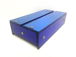 lot 111 image: Orig 1930s Era Art Deco Cobalt Blue Mirrored Glass Tissue Box