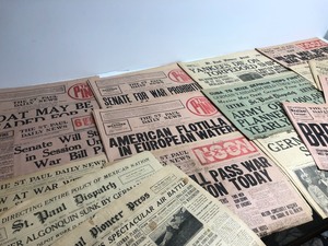 lot 115 image: Large Estate Lot of Orig 1917 Saint Paul WW1 Era Newspapers - Great Condition