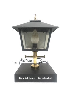 lot 125 image: Vintage 1957 SCHLITZ Advertising Beer Sign Light Post Display