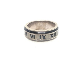 lot 151 image: Signed TIFFANY & Co. Sterling Silver & Titanium Mens Atlas Ring