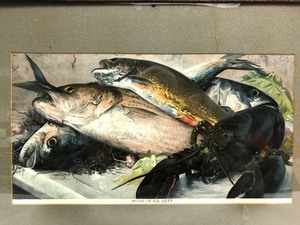 lot 182 image: Nice Antique Framed Kings of The Deep Fish Market Lighograph