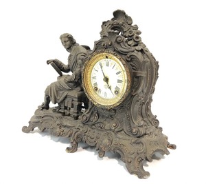 lot 185 image: Antique ANSONIA Figural Shakespeare Mantel Clock