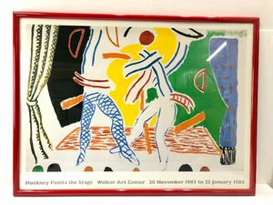 lot 197 image: Large Vintage 1983 DAVID HOCKNEY Walker Art Center Museum Exhibition Poster