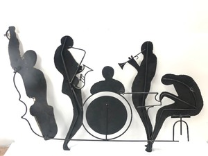 lot 206 image: Large Signed C. JERE Jazz Band 3D Metal Wall Sculpture