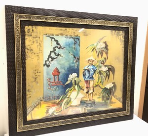lot 207 image: Very Nice Large Framed Signed Vintage Oriental Still Life Painting