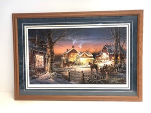 lot 226 image: Large Framed Signed Numbered TERRY REDLIN Print - Trimming The Tree