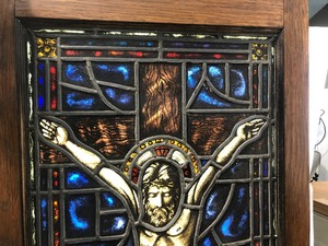 lot 249 image: Stunning Set of 3 Antique Stained Glass Church Windows
