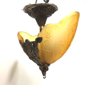 lot 269 image: Original 1930s Deco Signed MARKEL Slip Shade Light Fixture
