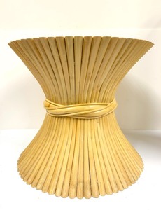 lot 273 image: Vintage Mid Century McGuire Wheat Sheaf Bamboo Coffee or Side Table