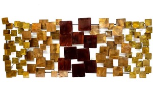 lot 280 image: Large C. Jere Style Abstract Geometric Metal Wall Sculpture