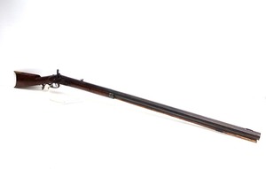 lot 283 image: Antique 1850s Hawken Style .36 Cal Plains Rifle