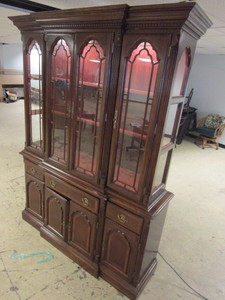 SOLID WOOD CHINA CABINET, WITH INTERIOR LIGHT