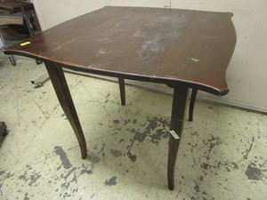 VINTAGE WOOD TABLE, WITH DROP-LEAFS