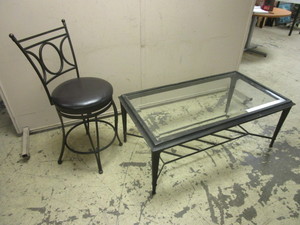 PATIO COFFEE TABLE, ACCENT CHAIR
