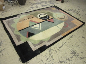 KAS INDIRA COLLECTION AREA RUG, HAND MADE IN INDIA, 100% WOOL PILE, 8 x 5.5