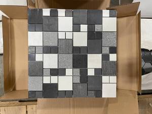 lot 831 image: 33 Sheets Porcelain Mosaic Tile Modular Salt & Pepper
