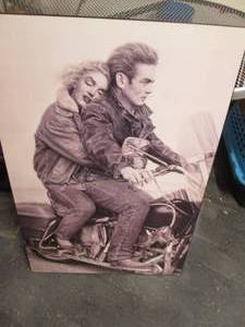 lot 34 image: 24 X 36 Wood Wall Hanging of Jame...