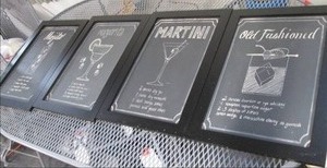 lot 37 image: (4) Pc. Set of Drink Mixes Framed ...