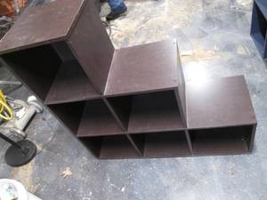 lot 44 image: 7 Cubby Storage Cabinet (Brown) 35...