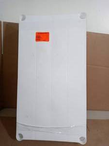 lot 14 image: White 4-Tier Plastic Garage Storage Shelving Unit (28 in. W x 52 in. H x 15 in. D) by HDX - open box not used