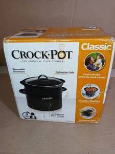 lot 18 image: Crock-Pot 2 Quart Round Manual Slow Cooker, Black by Crock pot - open box not used